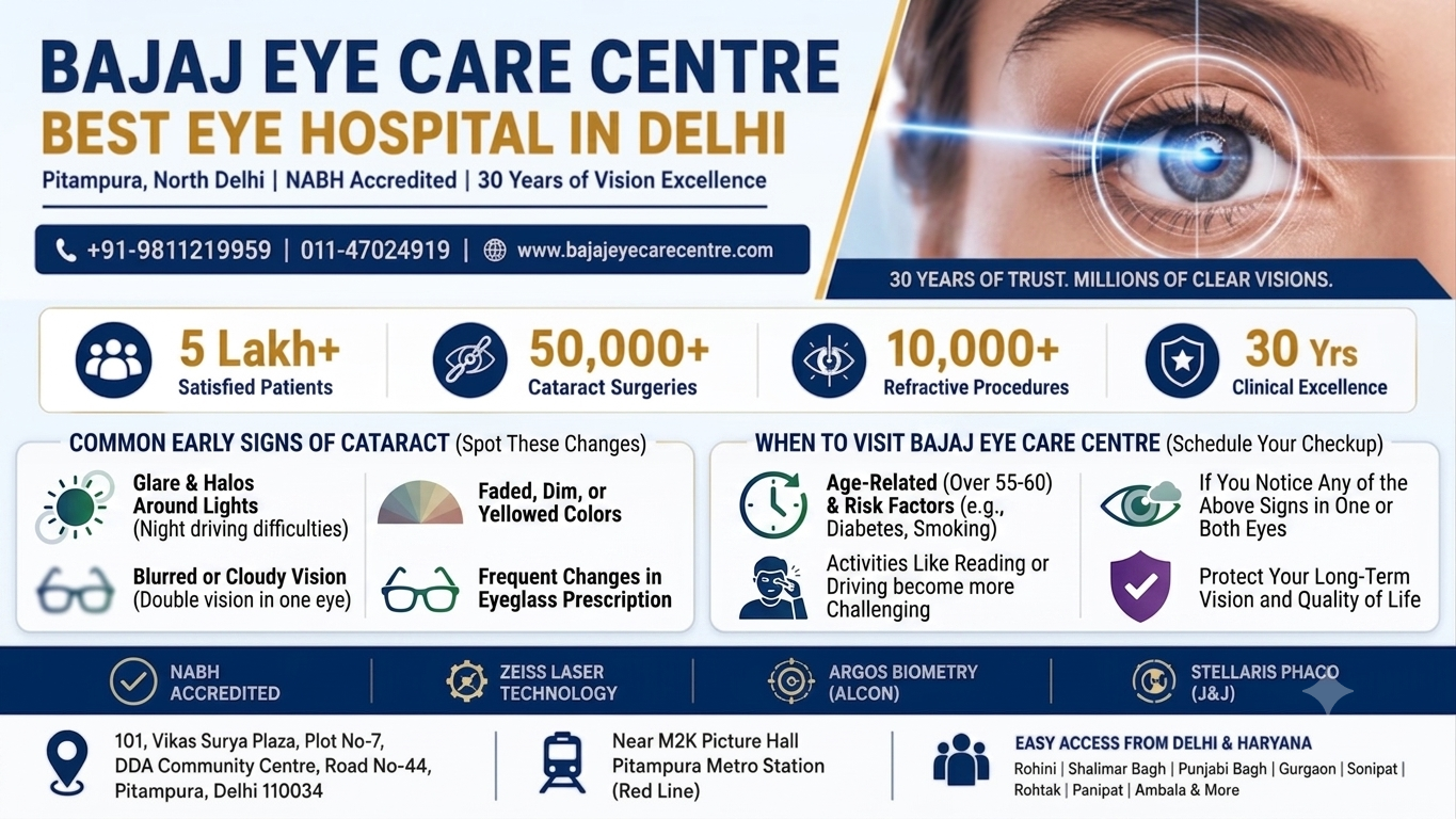 Early Signs of Cataract: When to Visit the Best Cataract Hospital in Delhi